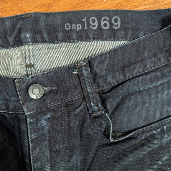 GAP 1969 Slim Boot Cut Denim Jeans Mens 31x30 Dark Wash Blue - Picture 6 of 8
